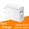 eu us au plug pdqc 3 0 fast charging mobile phone charger typec 18w pd charger for samsung note 10 s10 htc lg