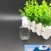 Bouteille en plastique pour animaux de compagnie de 50 ml de main-d'œuvre de 50 ml avec une bouteille de forme carrée transparente de capuchon pour les cosmétiques désinfectants jetables