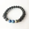 DHL Epacket 8mm Vulkangestein Kaiserstein Türkis Armband Buddha Kopf Perlen Energieperlen DJFB255 Perlenstränge Schmuckarmbänder