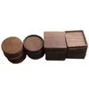 Beech Black Walnut Wood Coaster Retro Isolering Kopp Mat Hushåll Kvadratisk Rund Kustfartyg Kaffe Te Cup Pads LX2562