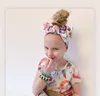15630 Baby Mother Headbands Bunny Ear Hair Bands Mommy Kids Florals Hairbands Moeder en Kindhoofdwrap 2pcs/Set