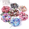 Hair Accessories Retro Floral Scrunchies Headband Satin Large Intestine Circle Elastic Rubber Girls Scrunchy Ponytail Holder 25 Colors BT5232