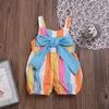 Vestiti della neonata Arcobaleno Ragazze del bambino Pagliaccetti Bretella Tute infantili Arco Vestiti da arrampicata neonato Vestiti estivi per bambini YW4012