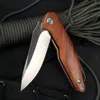 Couteau de poche Acier D2 Manche bois Couteau pliant Outdoor randonnée chasse sauvetage