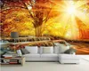 Custom photo wallpapers for walls 3d mural wallpaper forest big tree waterfall flowing water living room sofa TV background wall papers