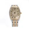 أحدث طراز Hiphop الساعات الموضة الماس Big Wine Barrel Dial Full Male Watch Leisure Rewellerys Watches270n