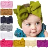 Breda elastiska knut hårband fast färg baby barn bow knut pannband baby huvor