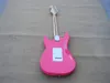 Rosa kropp elektrisk gitarr med vit pickguard, 3s vita pickup, Maple fingerboard, erbjuder skräddarsydda tjänster