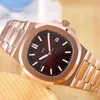 Top luxury watch high quality automatic mechanical movement mens watches rose gold stainless steel nautilus business wristwatches