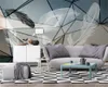 3D Custom Modern Wallpaper Nordic Luxury Geometric White Feather TV Background Wall Covering HD Light Blue Grey Triangle Karta