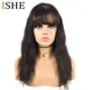360 Lace Frontal Wig Pre Plucked With Baby Hair Brazilian Body Wave 360 Full Lace Front Human Hair Wigs With Bangs 150 Density