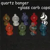 100 Real Quartz Banger with Carb Cap Sundries 9045 Degrees Oil Rig Dab Rigs Domeless Club Nail 14mm Male Female Bangers Heady Bo5195106