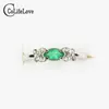 Elegant 925 Silver Engagement Ring for Woman 3 mm 6 mm Natural Emerald Ring Solid Silver Emerald Ring Drop 9099090