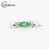 Élégant bague de fiançailles en argent 925 pour femme 3 mm 6 mm anneau émeraude naturel Silver Silver Emerald Ring Drop 7743670