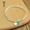 Americano Europa Ins Popular Novo Designer De Moda Bonito Lindo coração Charm Bangle Bracelet para Mulher Meninas