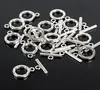 100Sets/lot Tibetan Silver Plated Toggle Clasp Ring 12*15mm Flower Design Round Clasps For Bracelet Necklace Diy Jewelry Findings