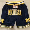 ¡Calidad superior! Michigan Wolverines Baloncesto Pantalones cortos Pantaloncini Da Cesta Deporte Shorts Cesta Pantalones universitarios Don Pocket Blanco Negro