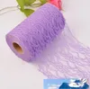 Lace Roll Spool Lace Roll 6quotx25YD Netting Fabric Tutu Skirt Chair Sash Bow Table Runner Lace Fabric Wedding Decorations WT0508130637