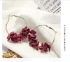 Fashion Elegant Fabric Flower Drop Earrings For Women Bijoux Sweety Colourful Petal Alloy Ear Circle Big Earrings Brinco GB1130