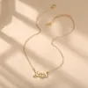 Vintage Gold Angel Letter Necklace Gift For Women Fashion Choker Wedding Necklaces NEW 2020 Party Jewelry Mom Gift