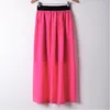 Wholesale-Casual Women Double Layer Chiffon Pleated Elastic Waist Skirt Free shipping and Drop shipping XJ017