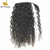 Water Wave Human Hair Clip in Extensions Natural Color Ponytail Wrap Around