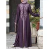 Roupa étnica Bangladesh Dubai Abaya para mulheres Paquistão Vestido muçulmano Turco Caftan Marroquino Hijab Noite Fake 2 Peças Islâmica Roupas