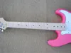 Beyaz Pickguard, 3S Beyaz Transfer, Maple Fingerboard, teklif özelleştirilmiş hizmetler Pembe vücut Elektro Gitar