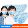 Kids Masks 10 stks / pak 3-12years designer mode gezicht masker kinderen 3 lagen wegwerp masker beschermende jongen mond DHL gratis verzending
