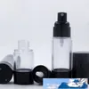 flacone spray airless flacone per lozione, vuoto 15 ml 30 ml 50 ml corpo trasparente coperchio nero / fondo contenitore cosmetico F546
