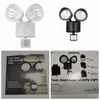 22LED cabeça dupla solares jardim alimentado Luz de inundação de luz ao ar livre Caminho Luzes da segurança PIR Motion Sensor parede Lâmpadas Projector de emergência