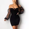 Casual Dresses Asien Garden Bodycon Party Dress Kvinnor Sheer Mesh Långärmad Front Lace Up Pleated Pink Vintage Polka Dot Casua