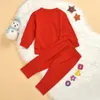 2020 NIEUWE KERSTMIS BABY Kleding Sets met lange mouwen Letter Sneeuwpop Print Top + Broek 2 stks / Set Herfst Casual Kids Pyjama Outfits M2280