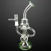 7.8-дюймовые кальяны Зеленый базовый рециллер DAB rush Inline Perc Percolator стекло водяной торт бонг