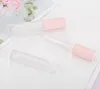 Frosted Clear Pink Cap Lipgloss Tubes Transparent Lip Gloss Tube with Pink Lid Simple Round Cosmetic Lip Gloss Refillable Bottle