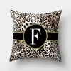 Leopard Pattern Letter Dekorativ kuddehölje Kuddkudde Polyester 45 * 45cm Kasta Kuddar Heminredning Pillowcover