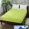 1PCS Fitted Sheet Solid Color Bed Sheets With Elastic Band Double Queen Size 160cm*200cm Mattress Cover 100% Polyester