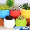 Mini Ronde Plastic Onbreekbare Vetplant Bloempot Tuin Home Office Desktop Micro Landschap Decor LX2309