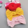 Bebek Kız Bantlar Düğüm Topu Çörek Hairband Naylon Elastik Bebek Yay Türban Katı Düğüm Şapkalar Saç Aksesuarları 3 adet / takım 10 Stilleri BT4026