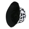 Nowa moda odwracalna czarna biała krowa wiadra czapki letnie słoneczne czapki dla kobiet mężczyzn fisherman hat
