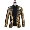 Erkek Yeni Varış Blazers Sequins Sahne Kostümleri Suits Gece Kulüpleri DJ Şarkıcı Kostümleri Erkek Slim Fit Tops