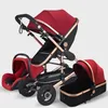 Paisagem alta Bebê Carrinho de bebê 3 em 1 Hot Mom Stroller Luxuoso Viagem Pram Carruagem Cesta Bebê Assento de carro e Carrito1