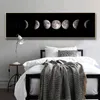 Maan fase canvas poster zwart wit kunst print la lune lang schilderij Nordic decoratie abstracte muur foto voor woonkamer