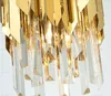 Modern Küçük Yuvarlak Altın Kristal Avize Aydınlatma Mutfak Yemek Odası Yatak Odası Başucu Işık Lüks K9 LED Kolye Lambaları LLFA