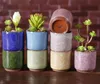 Mini vaso da fiori in ceramica incrinato con ghiaccio Vaso da fiori carino colorato per la decorazione del desktop Piante in vaso carnose