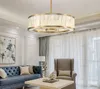 Lampadario di cristallo di lusso Lampada da soggiorno in stile americano lampada rotonda di design per hotel in oro Spedizione gratuita LLFA