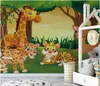 Personalizado Silk foto 3D Wallpaper bela floresta dos desenhos animados mural de papéis de parede de fundo biotério parque infantil pintura decoração