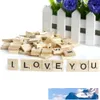 100pcs pack Wooden Puzzle Box Alphabet Scrabble Tiles Letters Jigsaw puzzle squares For Crafts Mixed Black Letters Numbers Crafts Wood