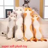 Jouets en peluche Animal chat mignon créatif longues peluches bureau pause déjeuner sieste dormir oreiller coussin peluche cadeau poupée pour les enfants