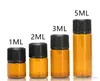 Bouteille d'huile essentielle en verre ambré de 2ml, 14 dram, tubes d'échantillon de parfum, bouteille avec bouchon et bouchons 58 dram5106001